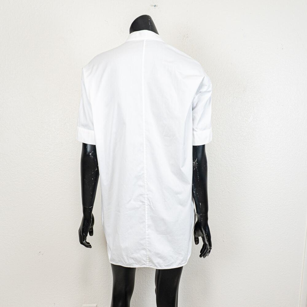 Balenciaga Paris Band Collar Tunic Shirt Dress in White Cotton size 38 - Picture 6 of 11